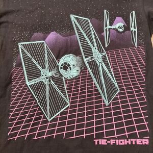 Star Wars Shirt Mens Large Tie-Fighter Black Short Sleeve Tee